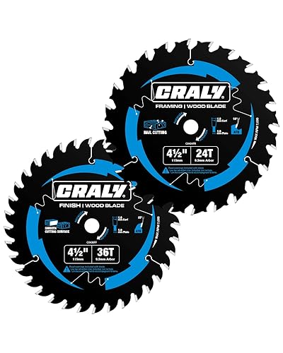 Miniatura 7 de CRALY Hoja de sierra circular de 3-3/8 pulgadas, 24 y 36 dientes, para corte de madera enmarcado/acabado fino, eje de 15mm, punta de carburo, corte