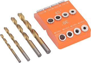 Angled Drill Guide Jig | 30 45 90 Degree Aluminum Alloy Drill Jig for Woodworking/Railing/Deck | Steel Bushing for Accurate Drilling
