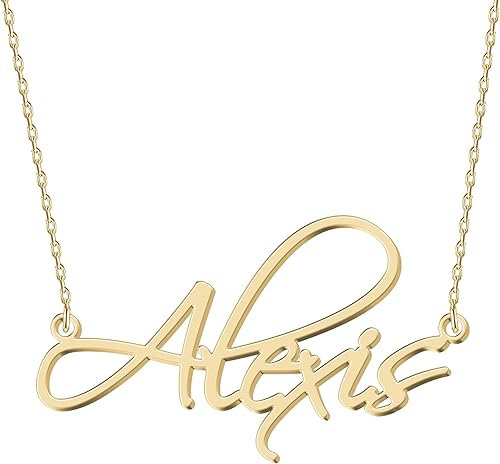 Personalized Name Necklace - Choose from 14 Font Styles - Customizable 18K Gold-Plated Pendant - Ideal Gifts for Birthdays, Valentines Mother's Day,