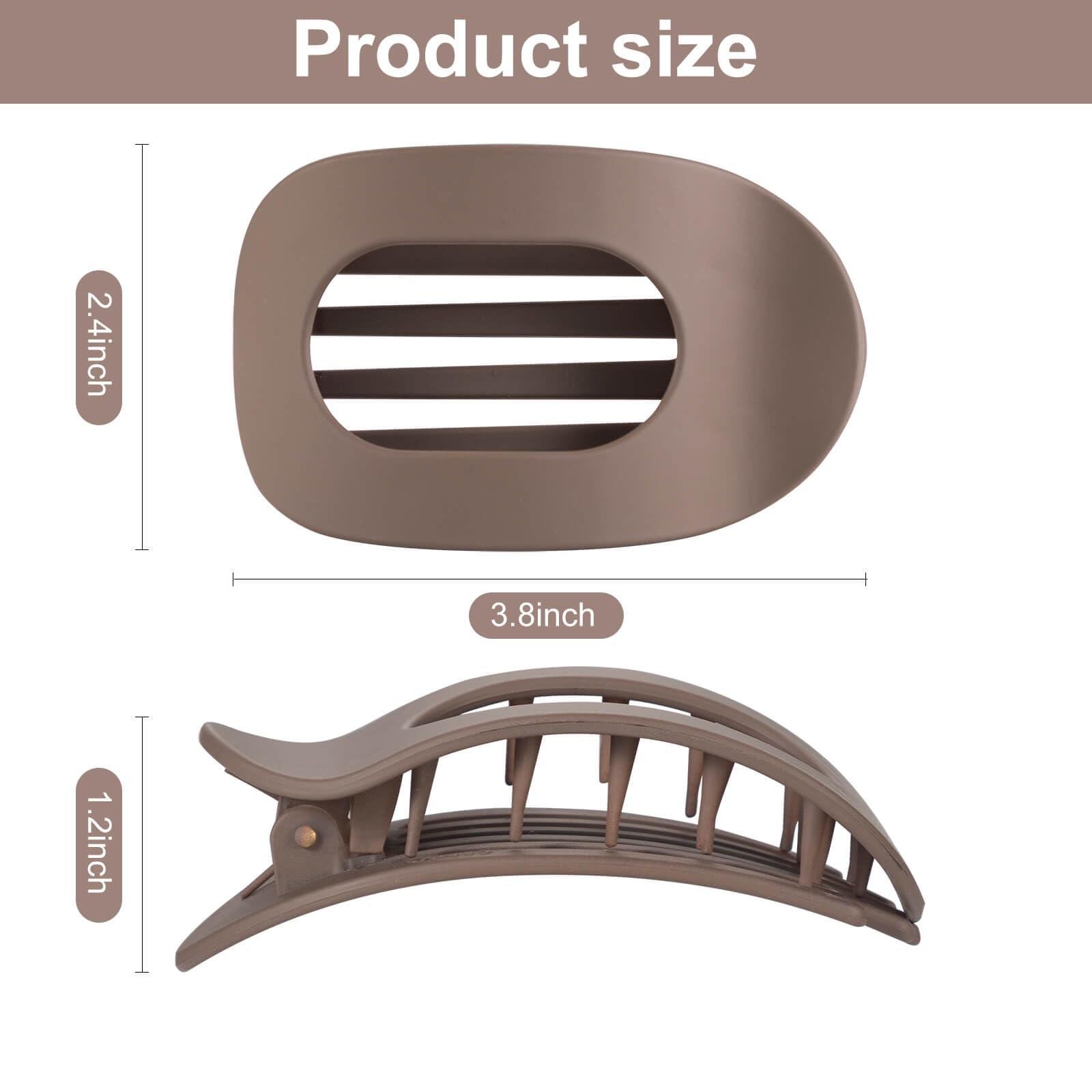 Flat Hair Claw Clips for Women and Girls Thick Thin Hair Large Non Slip Jaw Clips Strong Hold Lay Flat Claw Grips Hair Styling Accessories 6 Pieces - Image 2