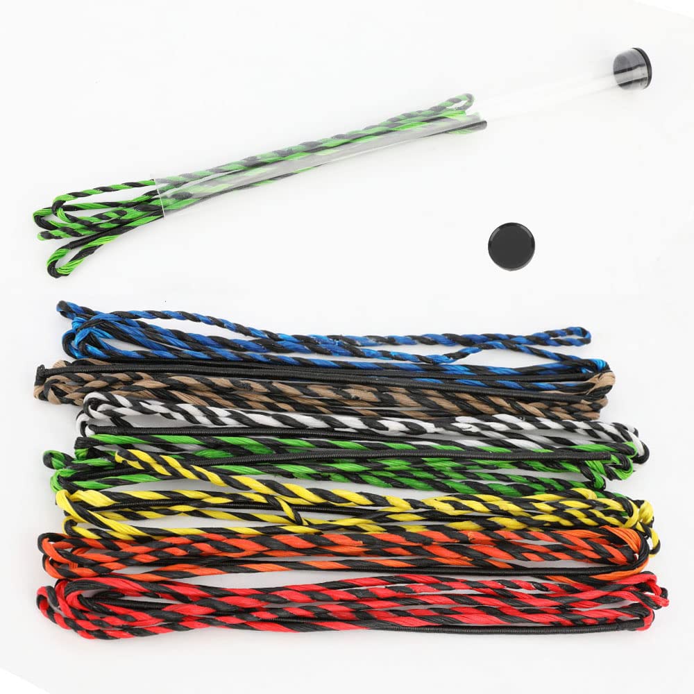 SHARROW Archery Bow String Handmade Replacement Bowstring 55 57 Inch 16 Strands Flemish Double Twisted Bow Strings for Recurve Bow Longbow (Black&Green, 57 inch)