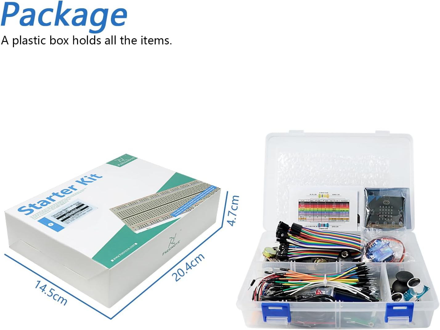 Freenove Super Starter Kit for BBC Micro:bit (V2 Included), 266-Page Detailed Tutorial, 192 Items, 38 Projects, Blocks and Python Code