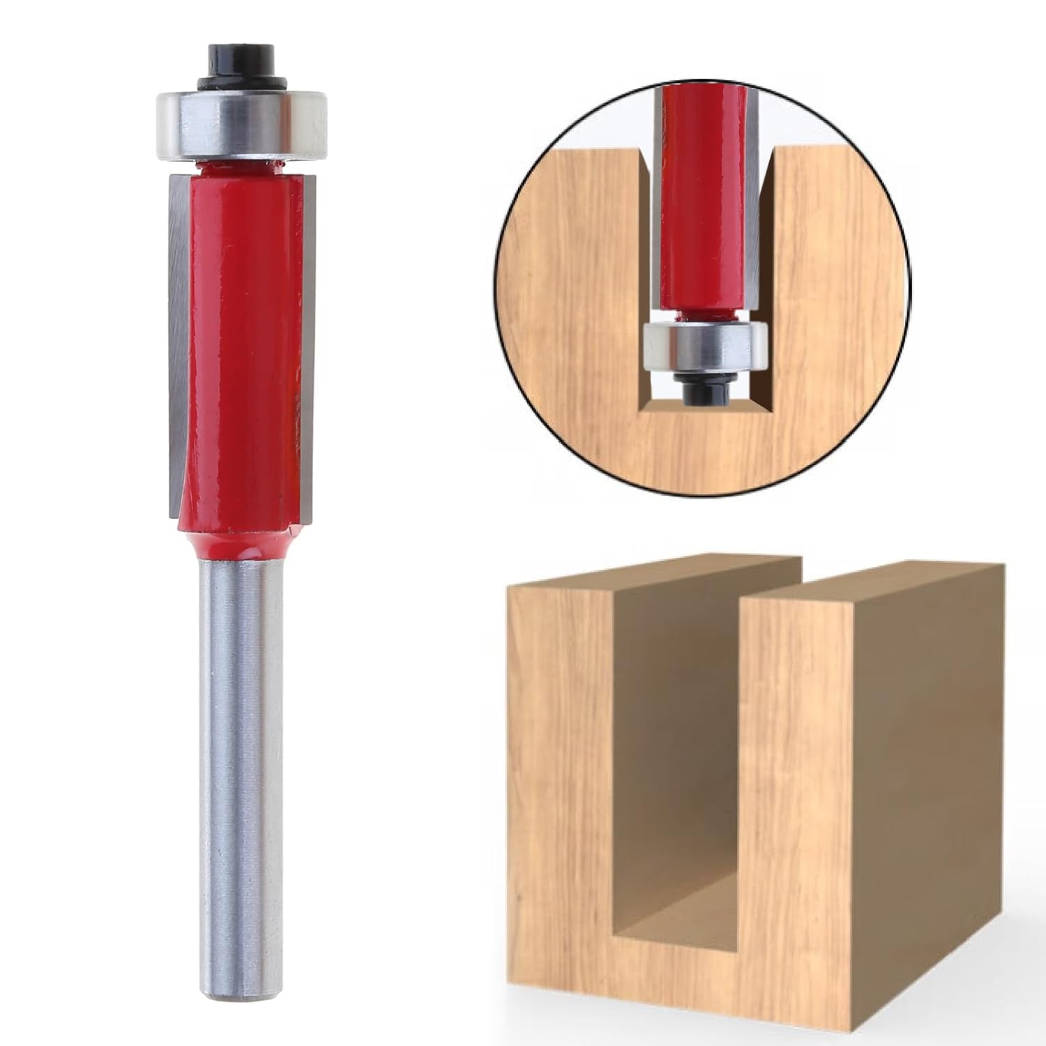 Milling Cutter, New 1/2" 12.7mm Flush Trim Bit Tipped For 1/4" Shank Router Bits