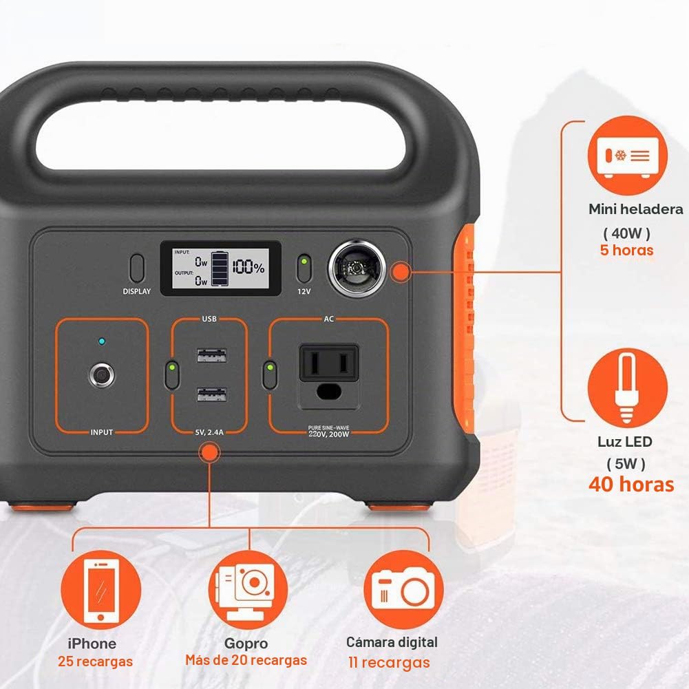 Generador portátil Estación de energía portátil de Litio, batería de Respaldo de 220V 311Wh, para Acampar, hogar, Viajes, al Aire Libre