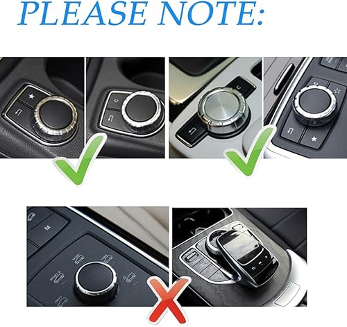 Vista 2 de Cubierta de botón de control multimedia para consola central para Mercedes Benz A B E GLC GLA GLK GLE ML GL (rojo)