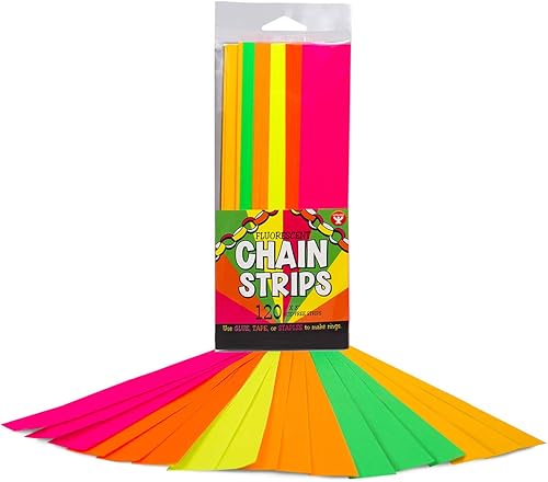 Vista 20 de Mighty Bright - Tiras de cadena de papel, 1 x 8 pulgadas, 180 unidades, varios