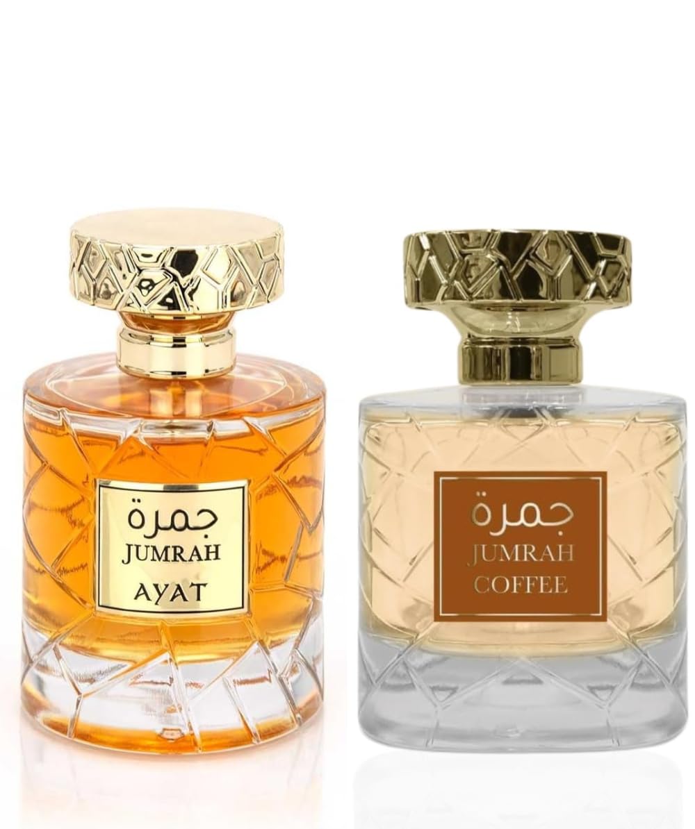 Ayat Perfumes - Set of 2 Perfumes - Eau de Parfum Jumrah & Jumrah Coffee - 2 x 100 ml - Unisex - Oriental Dubai Perfume - Long Lasting - Gift Idea