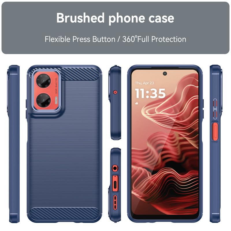 Image of Hybrid Carbon Fiber Back Case for Motorola Moto G35 5G (Blue)