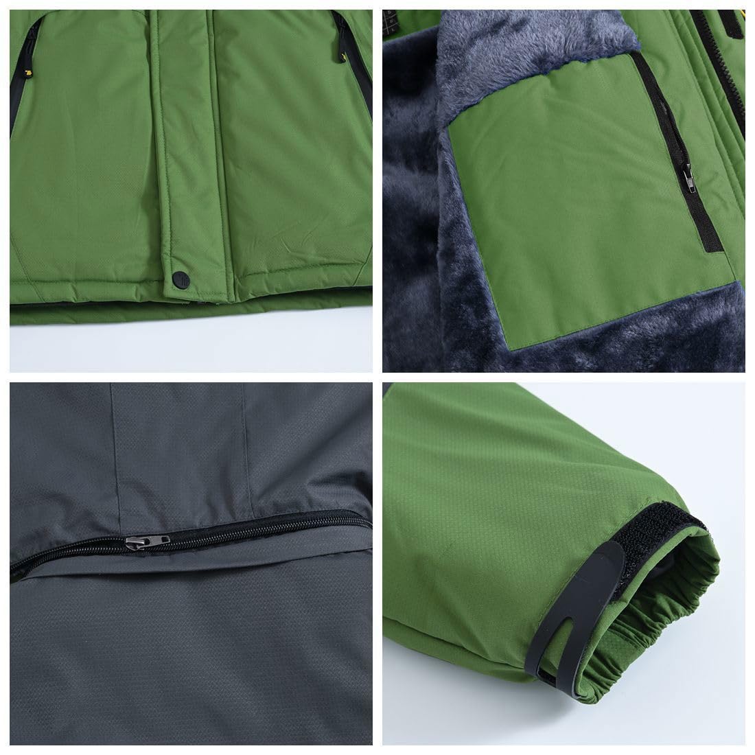 YSENTO Herren Skijacke Winterjacke Softshelljacke Wasserdicht Warm Gefüttert mit Abnehmbarer Kapuze