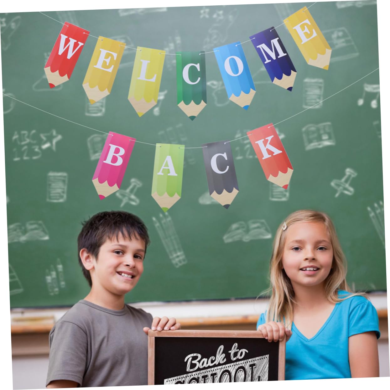 Bannière De Décoration Rentrée Scolaire Avec Lettrage Pencils Pour Élèves Et Enseignants