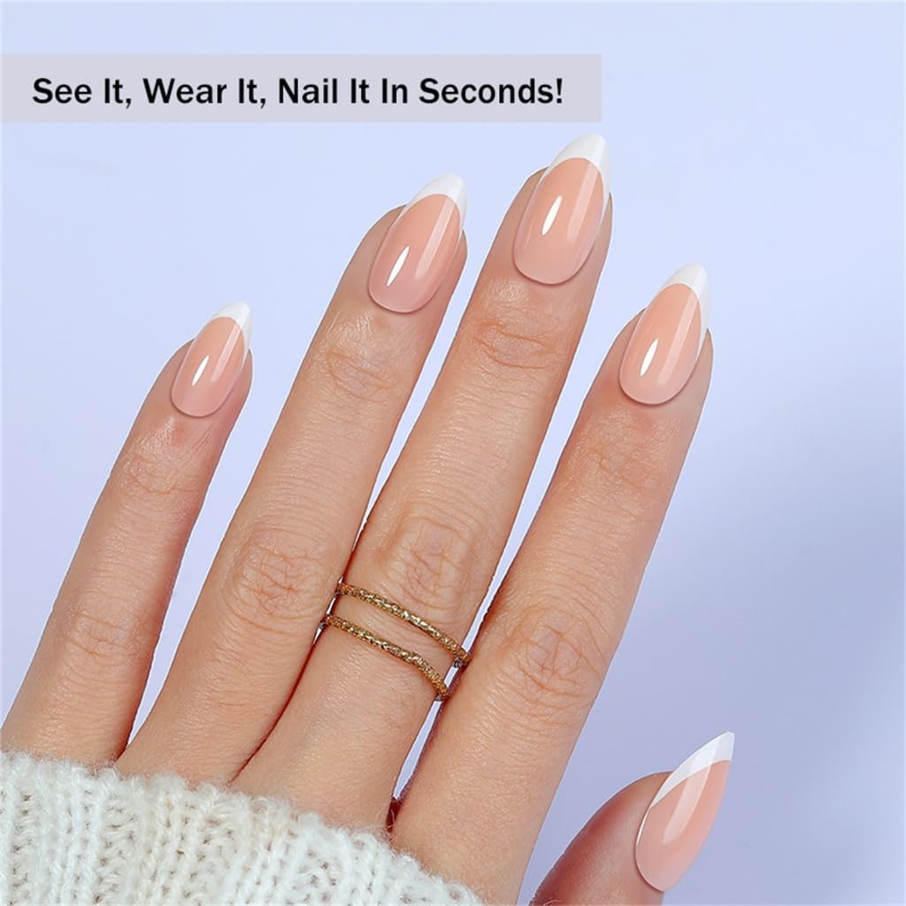 32Pcs French Design Artificial Nails Long Last Wear Easy Remove Various Occasions