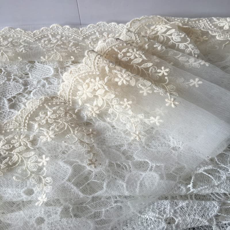 Ruban en dentelle, Dentelle élégante en coton brodée, 5 yards/lot, largeur 15 cm