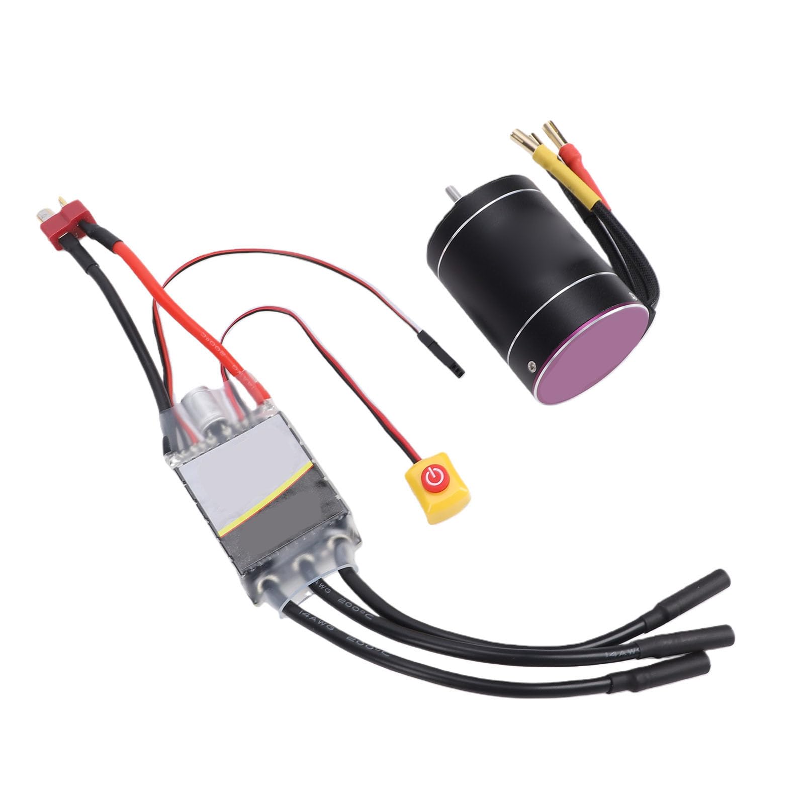 Generic Bezszczotkowy Silnik RC ESC Combo 6400KV Szybki Silnik Bezszczotkowy i Zestaw ESC 75A do łodzi RC Trucks w Skali 1/10 1/8
