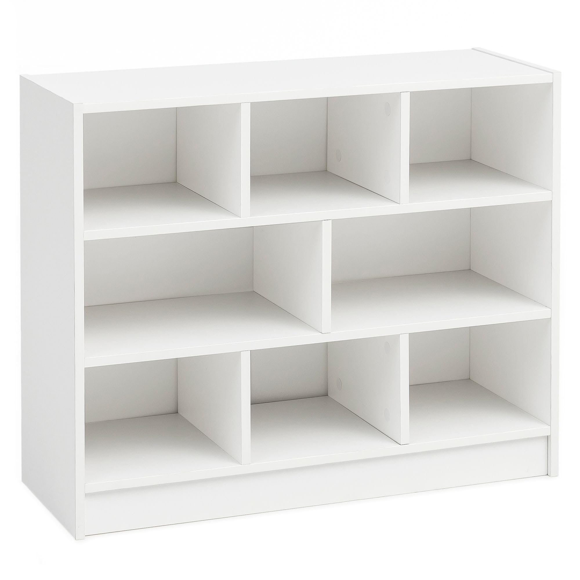 FineBuy Bücherregal 80x68,5x29,5 cm Regal Standregal modern, Flurregal Schuhregal schmal, Holzregal mit Fächern, Ablageregal Abstellraum Weiß