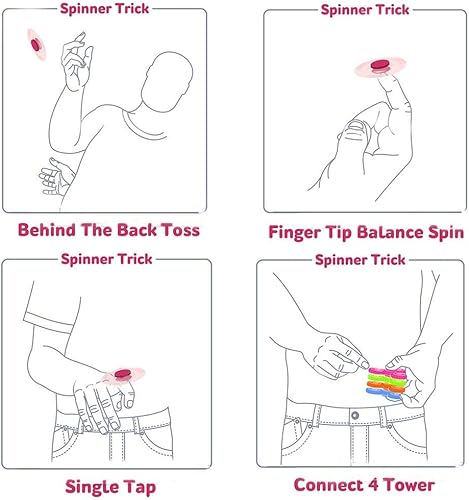 Miniatura 5 de YOLOPLUS+ 5 piezas Fidget Spinner Juguetes para niños, tamaño mini, juguetes de mano para aliviar la ansiedad y el estrés, regalos de cumpleaños,