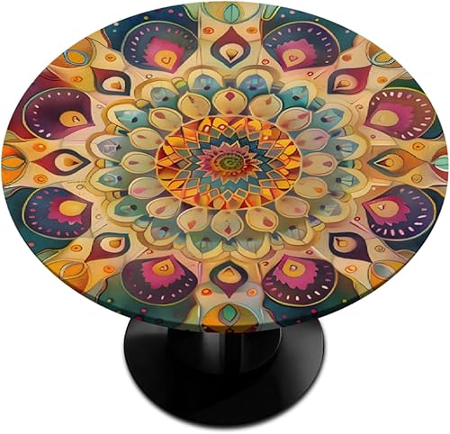 Vista 58 de Cardinal Bird - Mantel redondo ajustable con borde elástico de 36 a 42 pulgadas, mantel redondo elástico, impermeable, lavable, mantel circular