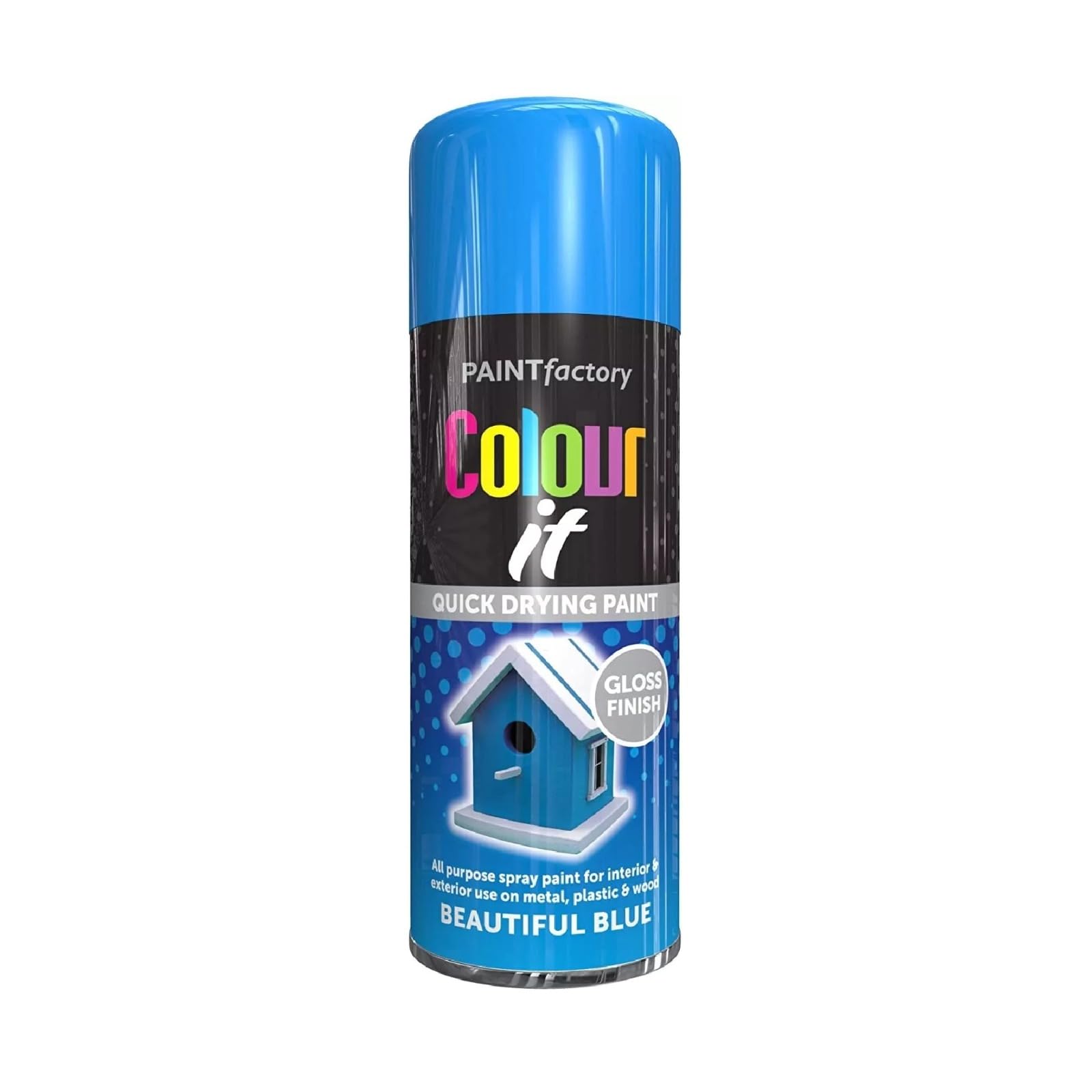 Ysamax 1Pcs All Purpose Blue Gloss Spray Paint, Quick Drying Formula, Long-Lasting, Weather-Resistant Properties, Aerosol Form, Versatile Uses, 250Ml, (1Pcs)