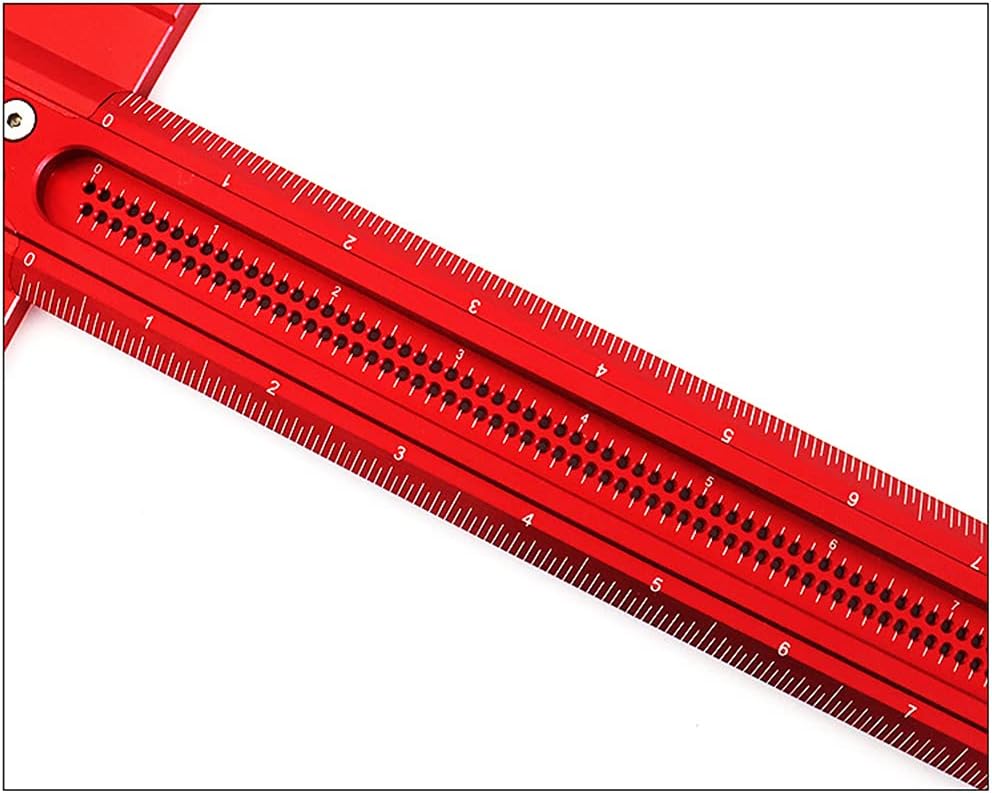 Unkows T Type Woodworking Scriber Ruler 16in/24in Architect Ruler Square Drafting Ruler Aluminum Alloy Ruler for Carpenter T Type Wood Measure Ruler 16in/24in English Scale for Carpenter Woodworking