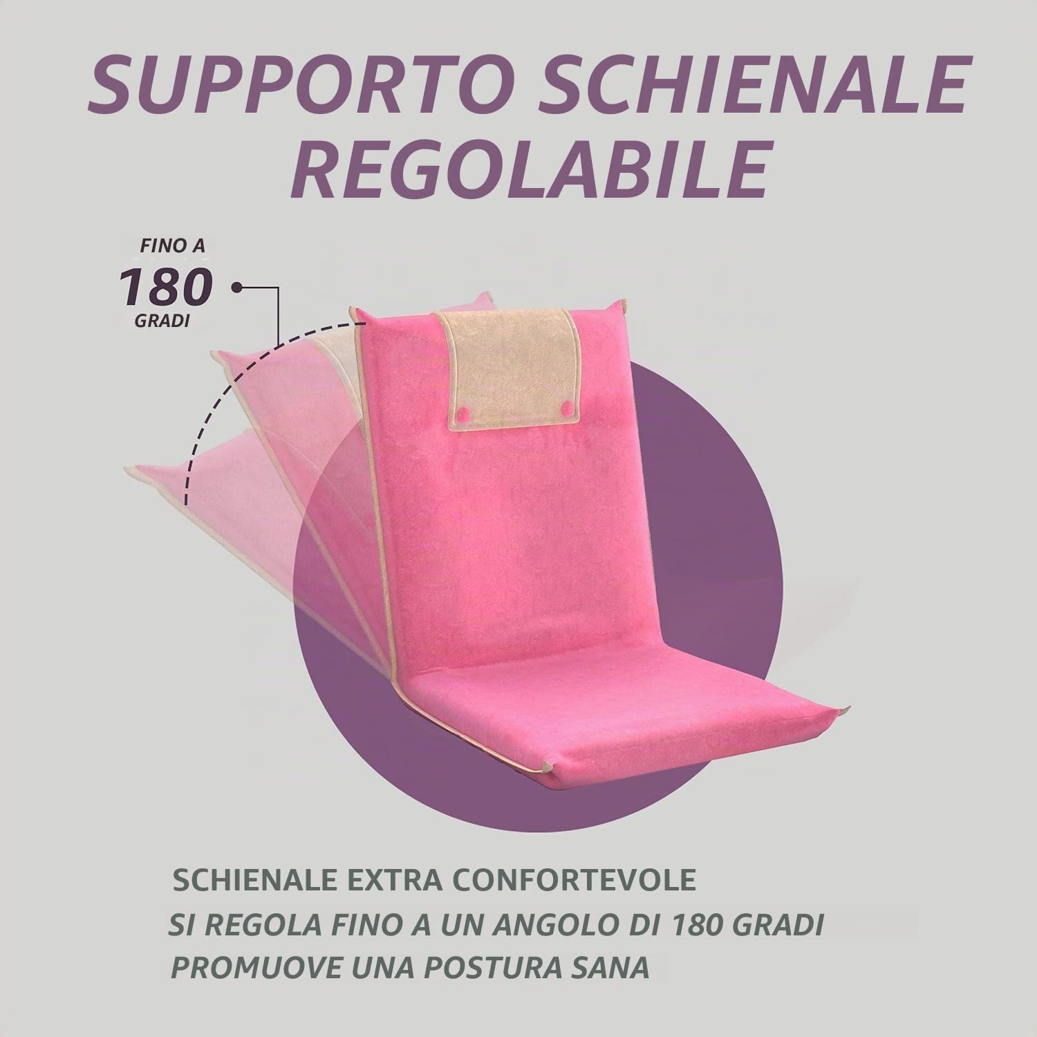 Sedia da pavimento con schienale, per meditazione, yoga, campeggio, blu