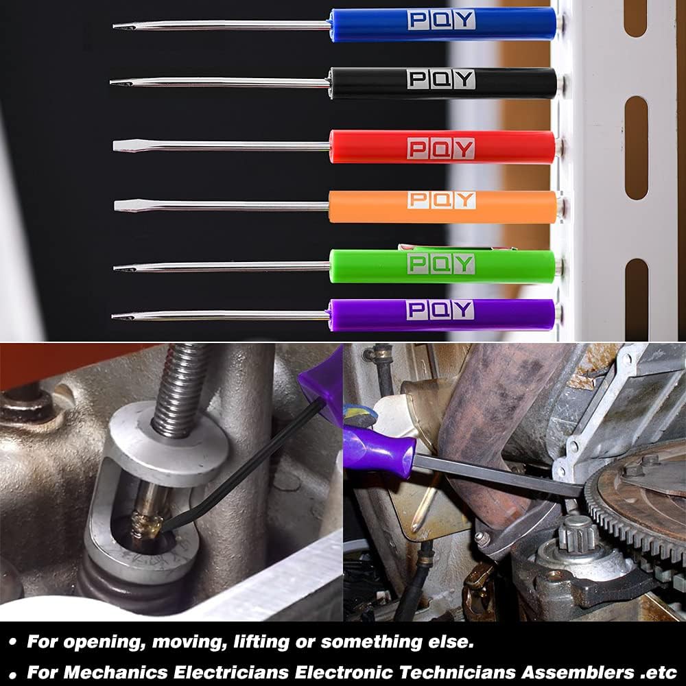 Pocket Magnetic Screwdriver Slotted Head With Magnet Top + Mini Pry Bar Set (purple)