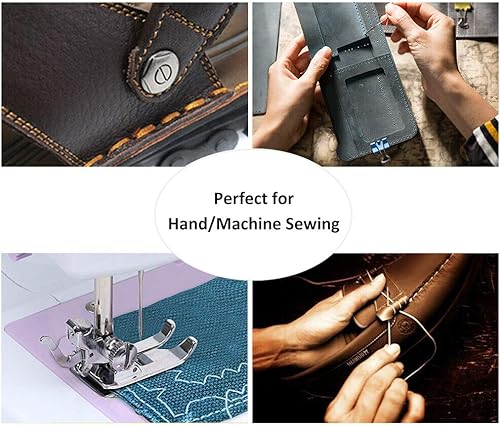 Miniatura 5 de Desirable Life Hilo de coser de nailon N66 de 1500 yardas, tamaño #69 T70 210D3 para cuero de mezclilla, a mano, máquina, manualidades, bolsa de