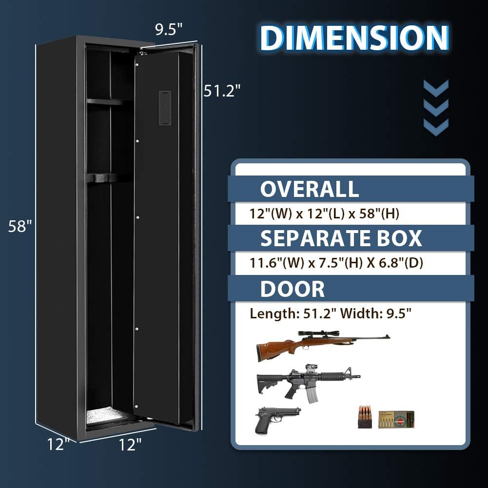 Greenvelly 4 Gun Rifle Safe Large Rifle Gun Safe Quick Access, Electronic Shotgun Safe Cabinet, Long Gun Safe with Digital Keypad, Removable Shelf for Pistol/Bullet (Metal Steel) Brand : Everything Else