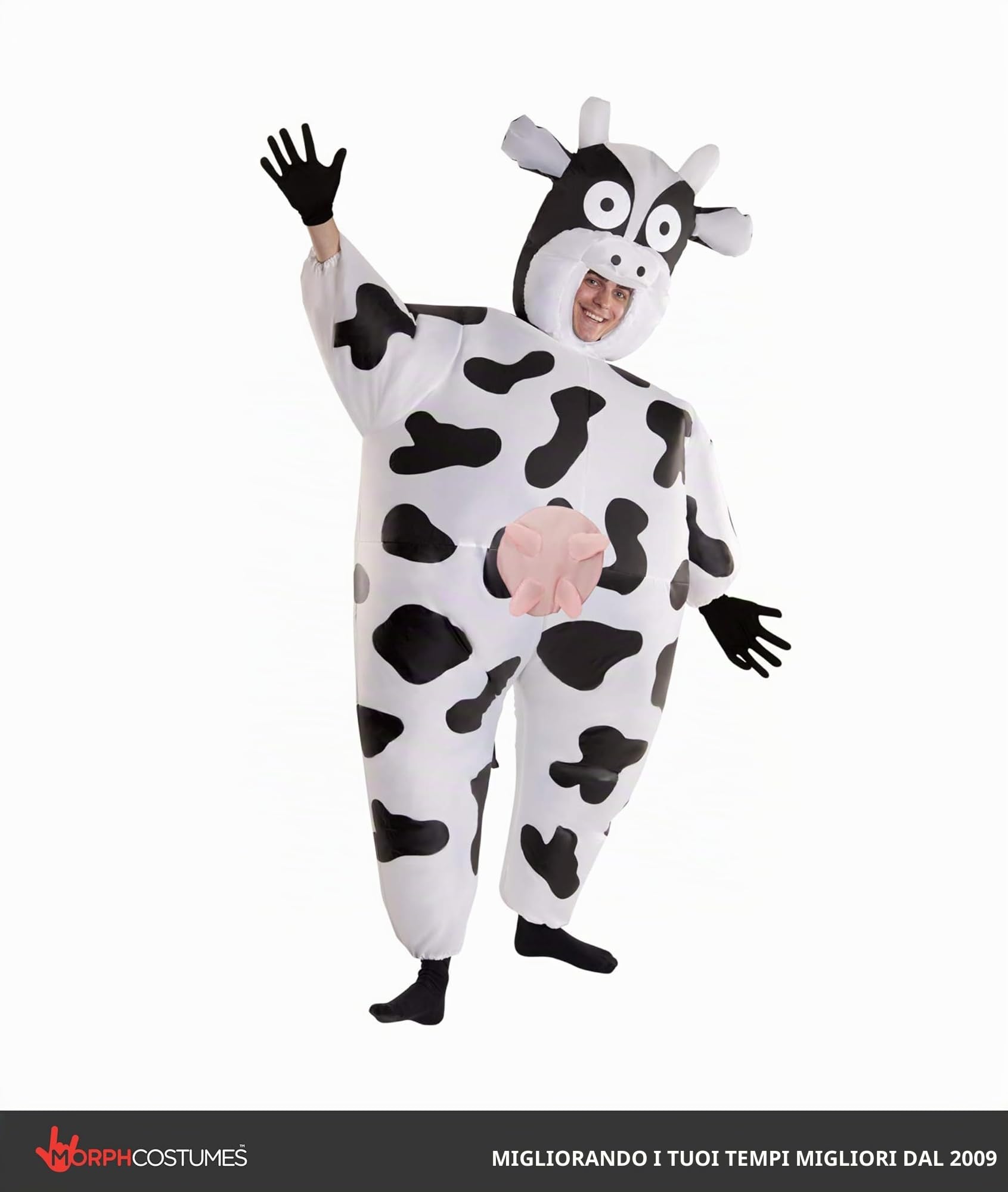 Morph Costumes Costume Mucca Gonfiabile - Vestito Carnevale Adulto, Abito Divertente per Feste, Halloween e Eventi Speciali