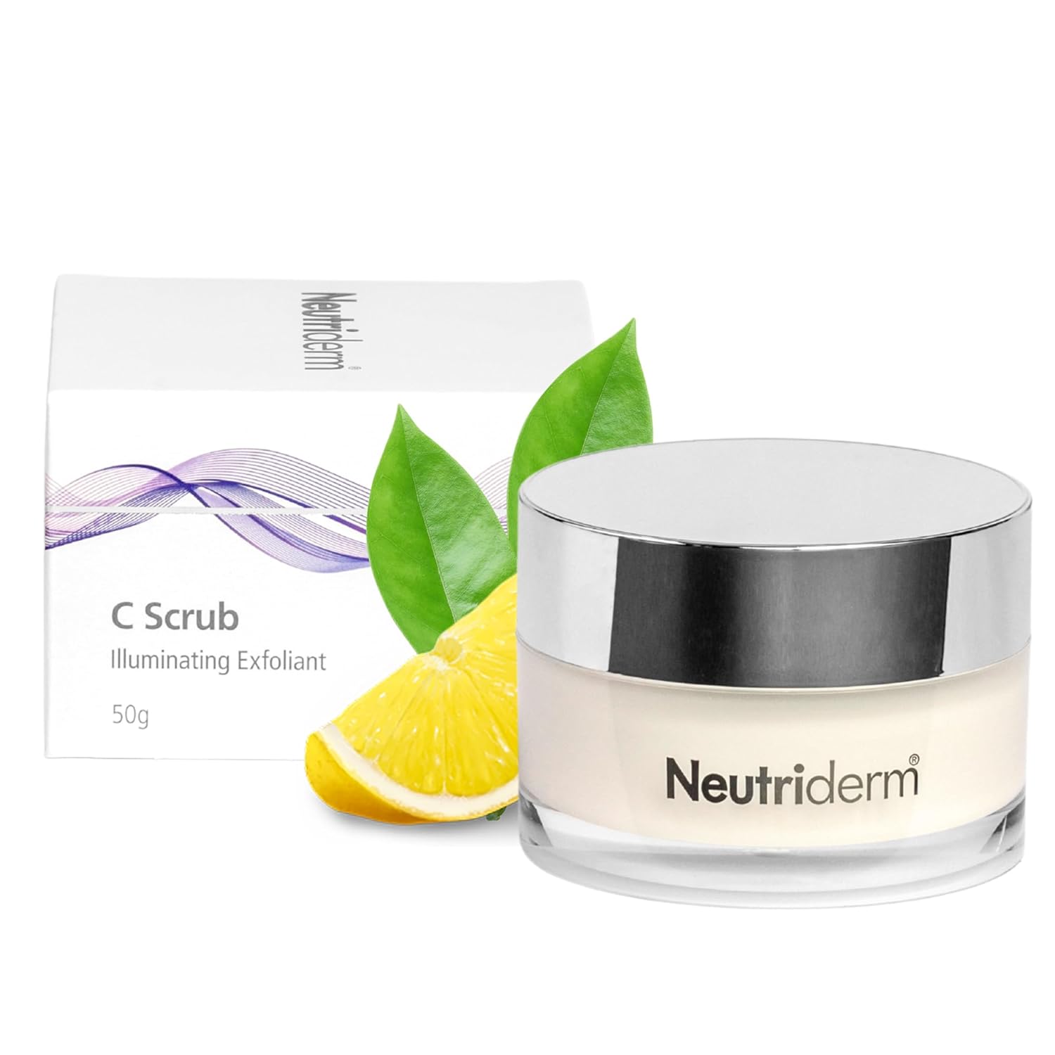 Neutriderm C Scrub - Vitamin C Facial Exfoliator, Gentle Anti-Aging Scrub for Skin Discoloration, Deep Pore Cleanser, Natural Australian Skincare, Suitable for All Skin Types, 50g