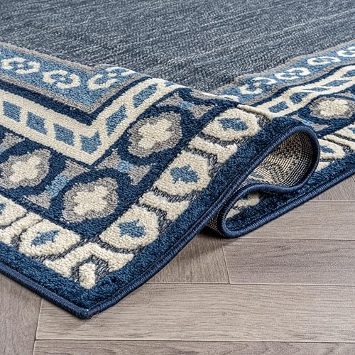 Tapete Rugshop Indoor/Outdoor Texturizado 4' x 6' Azul miniatura 4