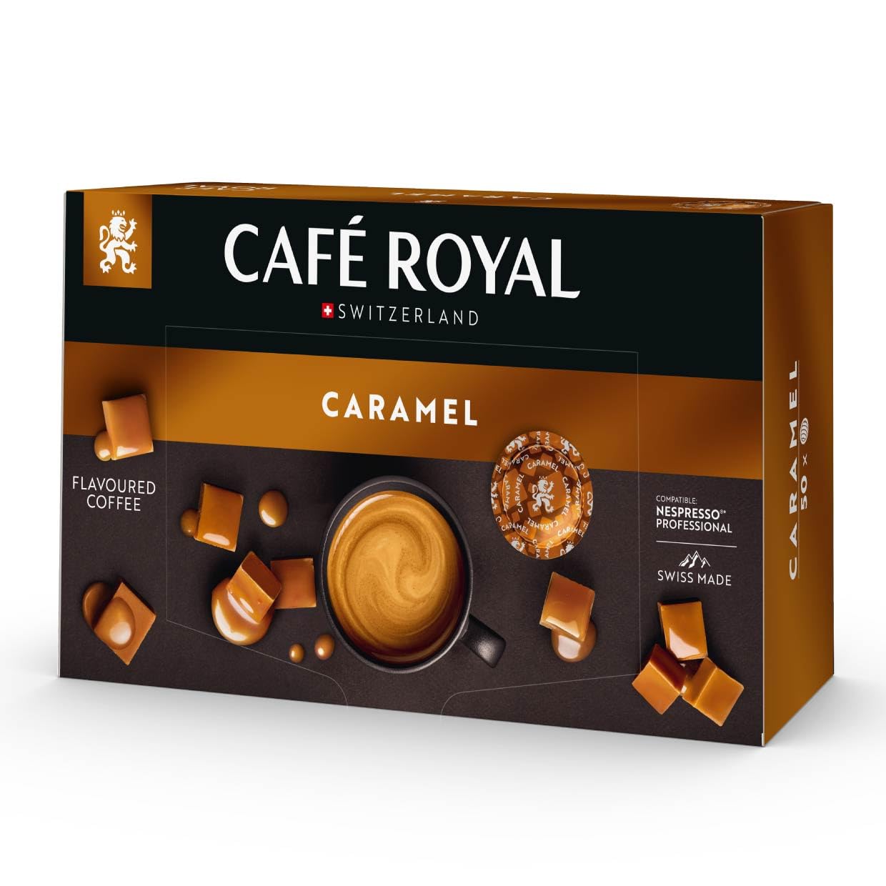 Café Royal Professional Caramel – 50 Pads, Nespresso® Professional Compatible, Light Roast, 100% Arabica