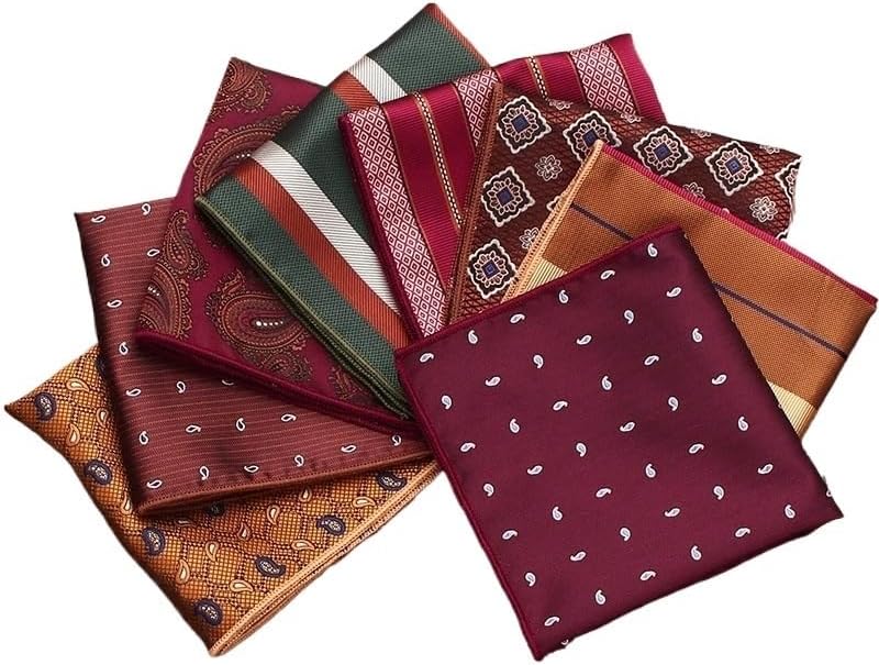 Party Square Suit Accessory Patterned Chestnut Handkerchief Men's Formal Pocket