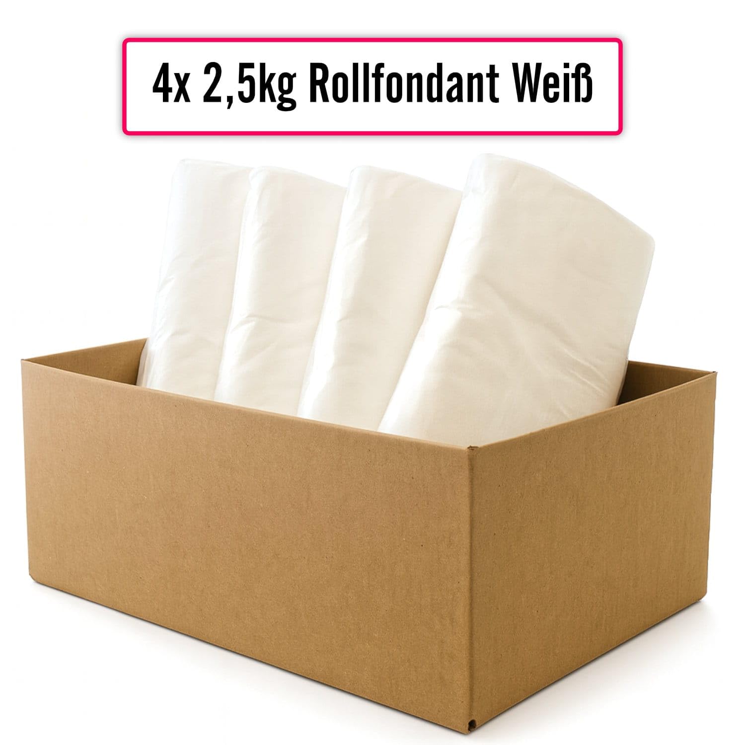 AOS Set | Rollfondant 10kg Weiß | enthält Funcakes Fondant Bright White 4x2,5kg | Einfach zu verwenden, glatt, flexibel, weich und biegsam, perfekt zum Dekorieren von Kuchen,