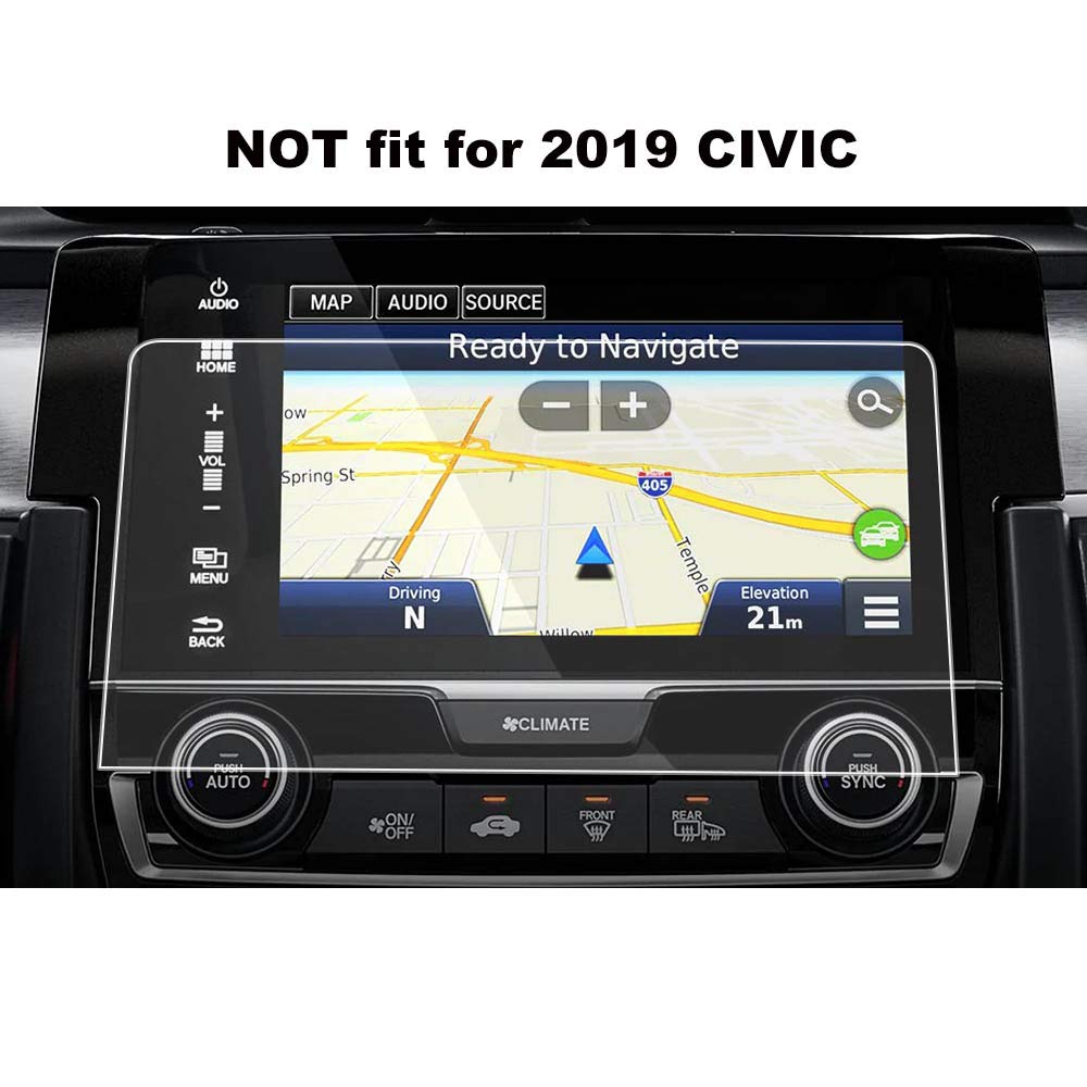 ONGHSD Navigation Screen Protector for 2016 2017 2018 Honda Civic (10 Generation 16-18,NOT fit 19) Tempered Glass Protective Film for Honda Civic Si Type R Hatchback Touring EX EX-L EX-T