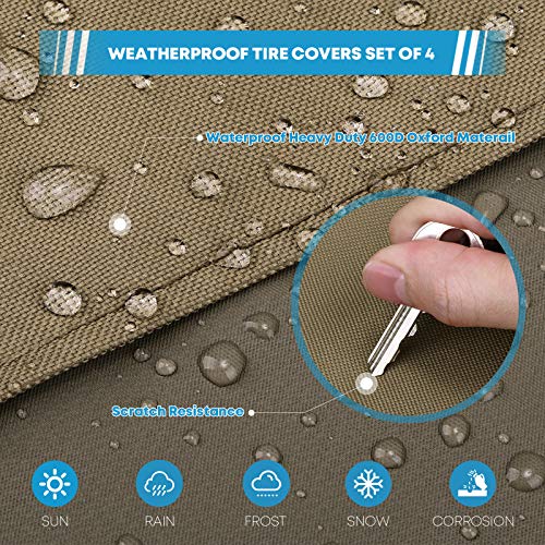 Kohree Rv Tire Covers Set Of 4 For Rv Wheel Camper Truck Trailer Suv Motorhome Tire Covers Heavy Duty 600D Oxford For 26"-29" Tires Diameters, Waterproof W/Pvc Coating Sun Snow Tire Protector #TOP4