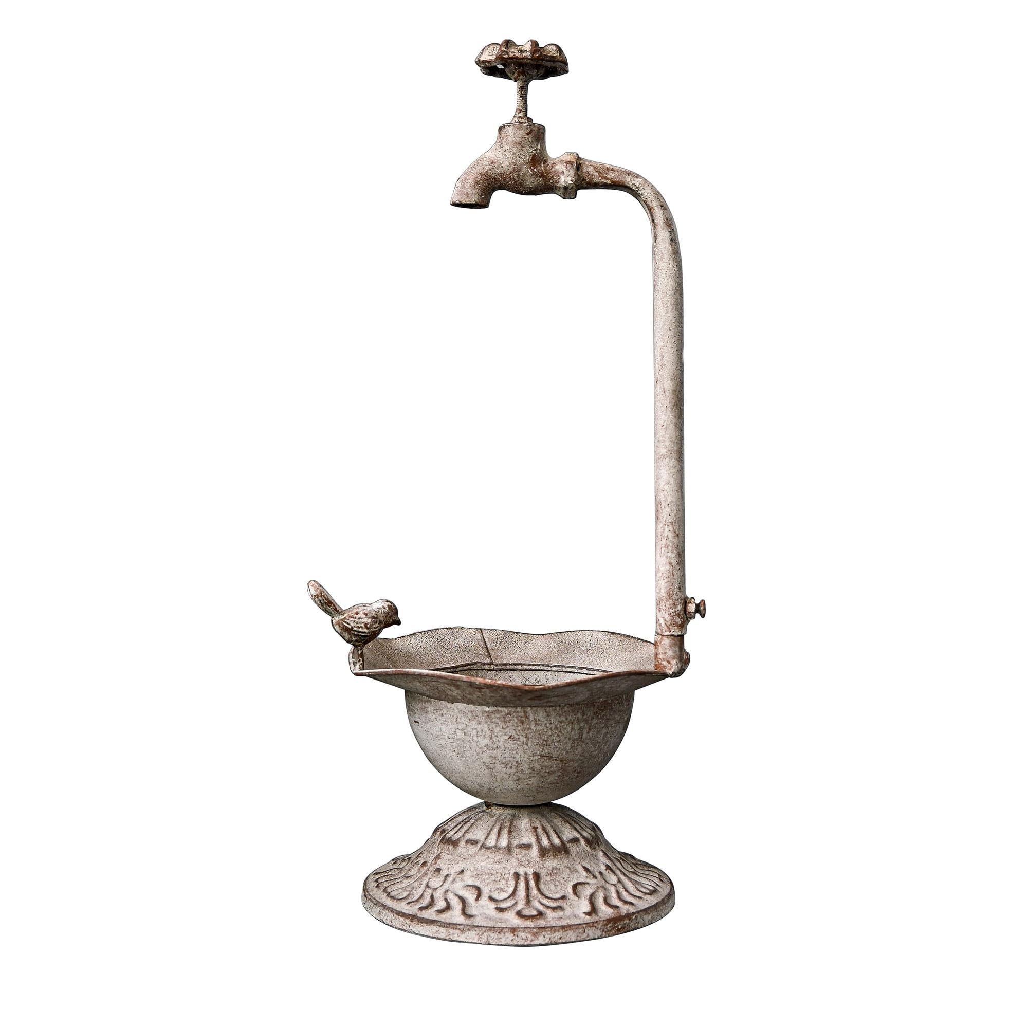 Unique Planters for Indoor Outdoor Plants, Rustic Succulent Planters, Outdoor Flower Pots, Indoor Succulent Plant Pots, Metal Tap Design, Home and Garden Decor (Gray)