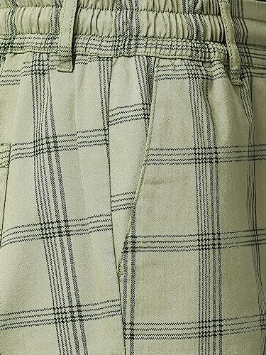 Image of Thomas Scott Men's | Checks | Chino Shorts | Regular Fit | Linen Blend | Above Knee | Casual Short