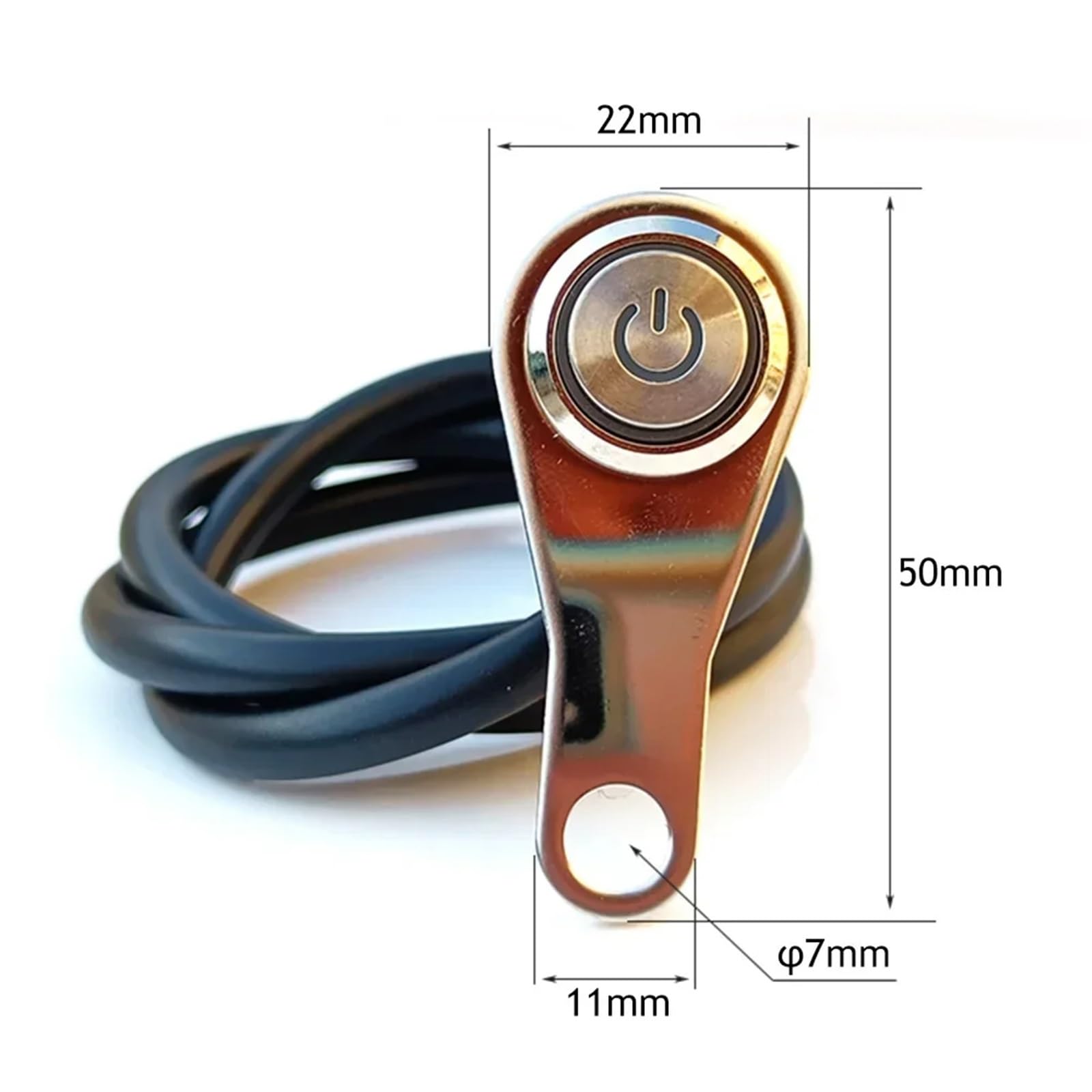 Moto puesta en marcha Interruptor Longitud 60 Cm Interruptor De Encendido Y Apagado Para Motocicleta Montaje En Manillar Aleación De Aluminio Impermeable 12 V Faros Antiniebla Bocina 1 Unidad(Blue)