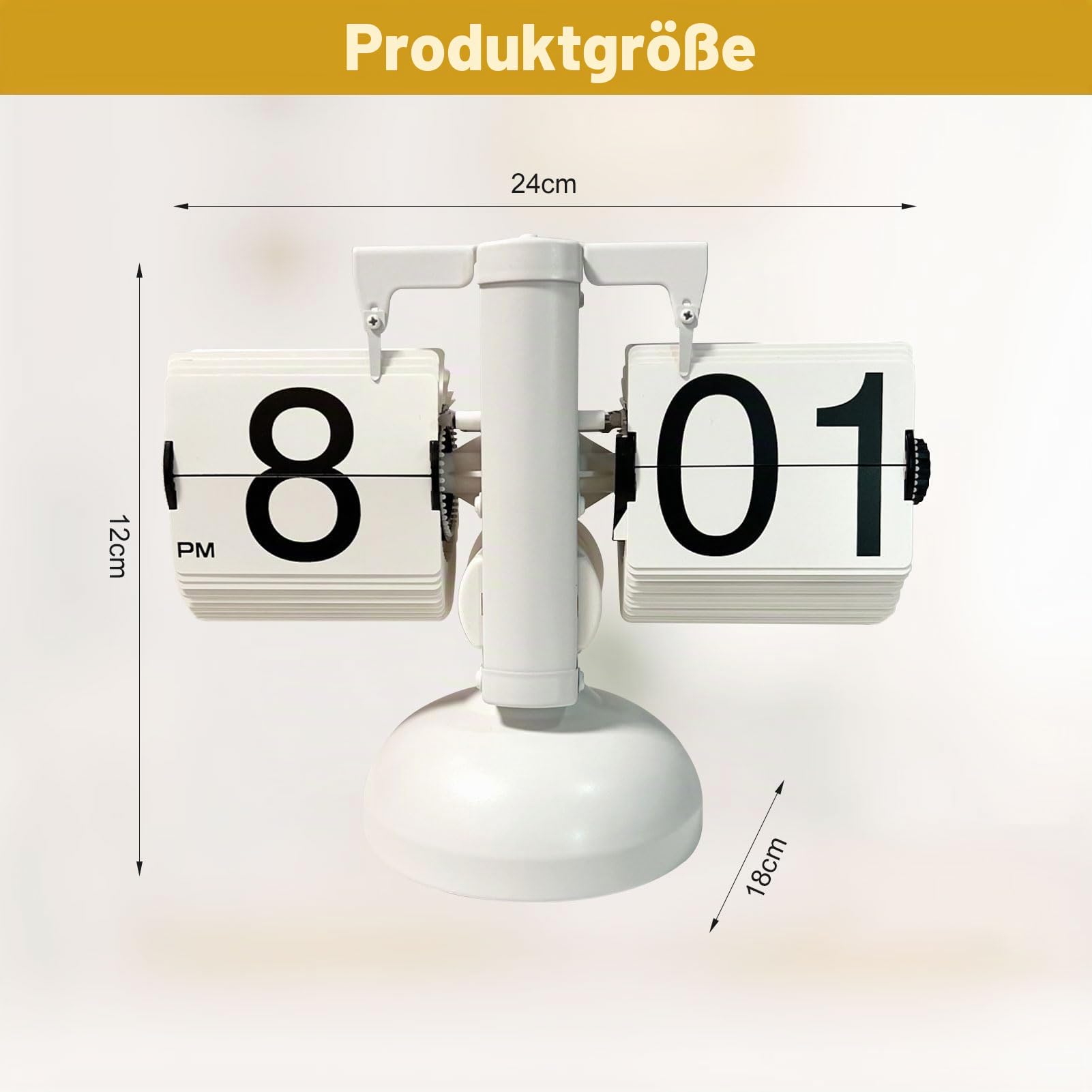 Flip Clock,Retro-Flip-Uhr,Vintage-Design, Retro-Stil Flip Desk Shelf Clock - Retro Uhr Klassische mechanische Digitalanzeige batteriebetrieben -Tischuhr Vintage Home 8x6,5x3 Zoll(schwarz)