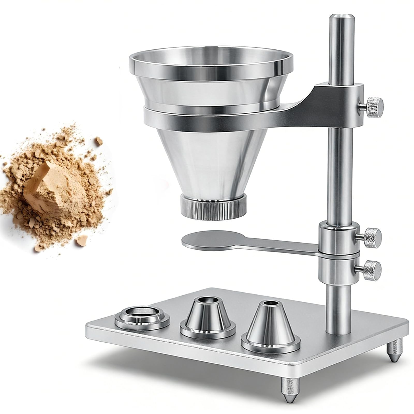 TsoLay Powder Flow and Bulk Density Tester, Dual Function with Stainless Steel Funnels for Accurate Measurement Of Metallic and Non-Metallic Powders