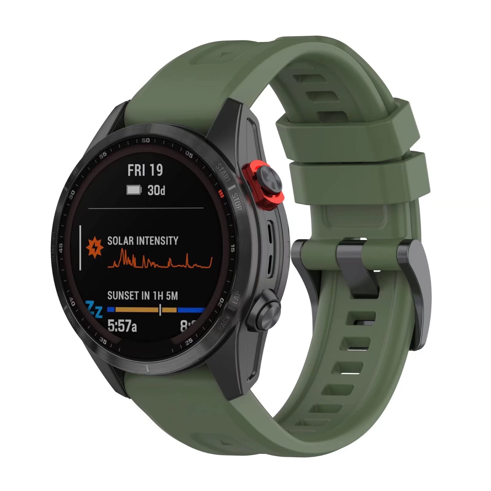FTRONGRT Soft Silicone 22mm Watch Strap for Garmin Epix Gen 2, Replacement Wristband Bands Bracelet for Garmin Epix Gen 2.Dark Green