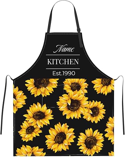 Delantal personalizado para hombres y mujeres, delantal ajustable unisex con bolsillos, delantales personalizados para cocinero y chef