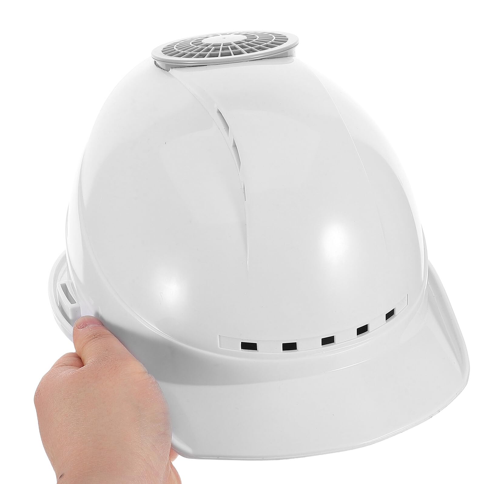Casco Design Multifunzionale V-shaped Ventilatore USB Integrato di Sicurezza Bianco Protezione e Raffreddamento Estivo Garantiti per Festa Estiva e Lavori Esterni