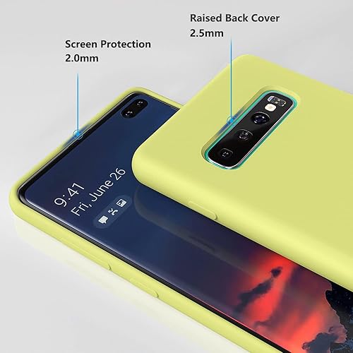Vista 77 de E Segoi Funda diseñada para Galaxy S10 Plus de 6.4 pulgadas, S10+ de goma de gel de silicona líquida a prueba de golpes, cojín de forro de tela