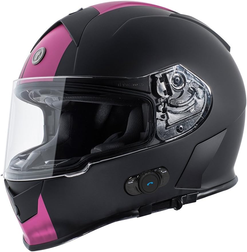 TORC T14B Bluetooth Integrated Mako Speed and Style Full Face Motorcycle Helmet (Pink)