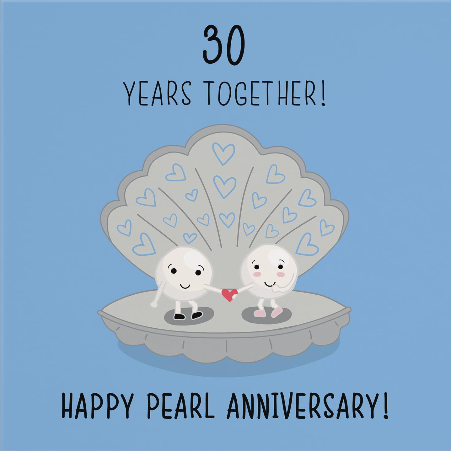 Hunts England, Large 30th Wedding Anniversary Card, Large Size, Pearl Anniversary, Iconic Collection, Large, 210 x 210 mm - Image 2