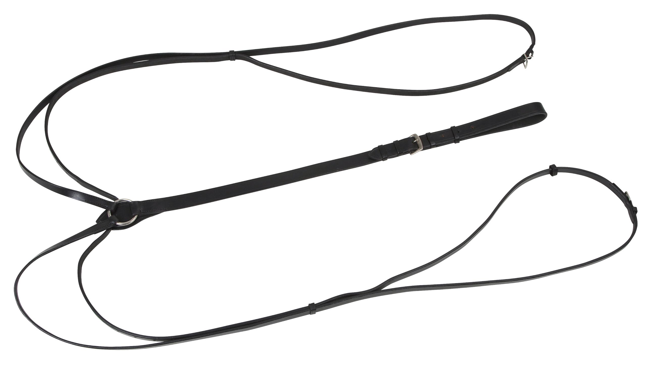 Covalliero Riendas Triangulares, riendas Laterales, riendas de Viena, Full, Cuero, Negro, Ajustable