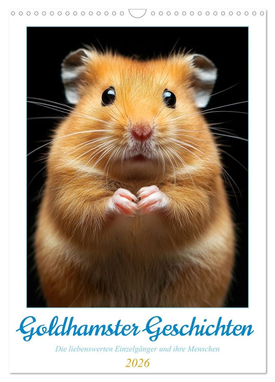 Golden hamster stories UK-Version (Wall Calendar 2026 DIN A3 Portrait), CALVENDO 12 Month Wall Calendar — image 1