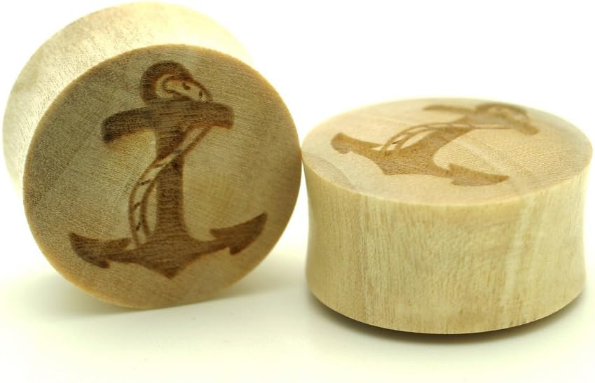 Crocodile Wood Heart Cuff Hooks (8 gauge - 1/2 inch)