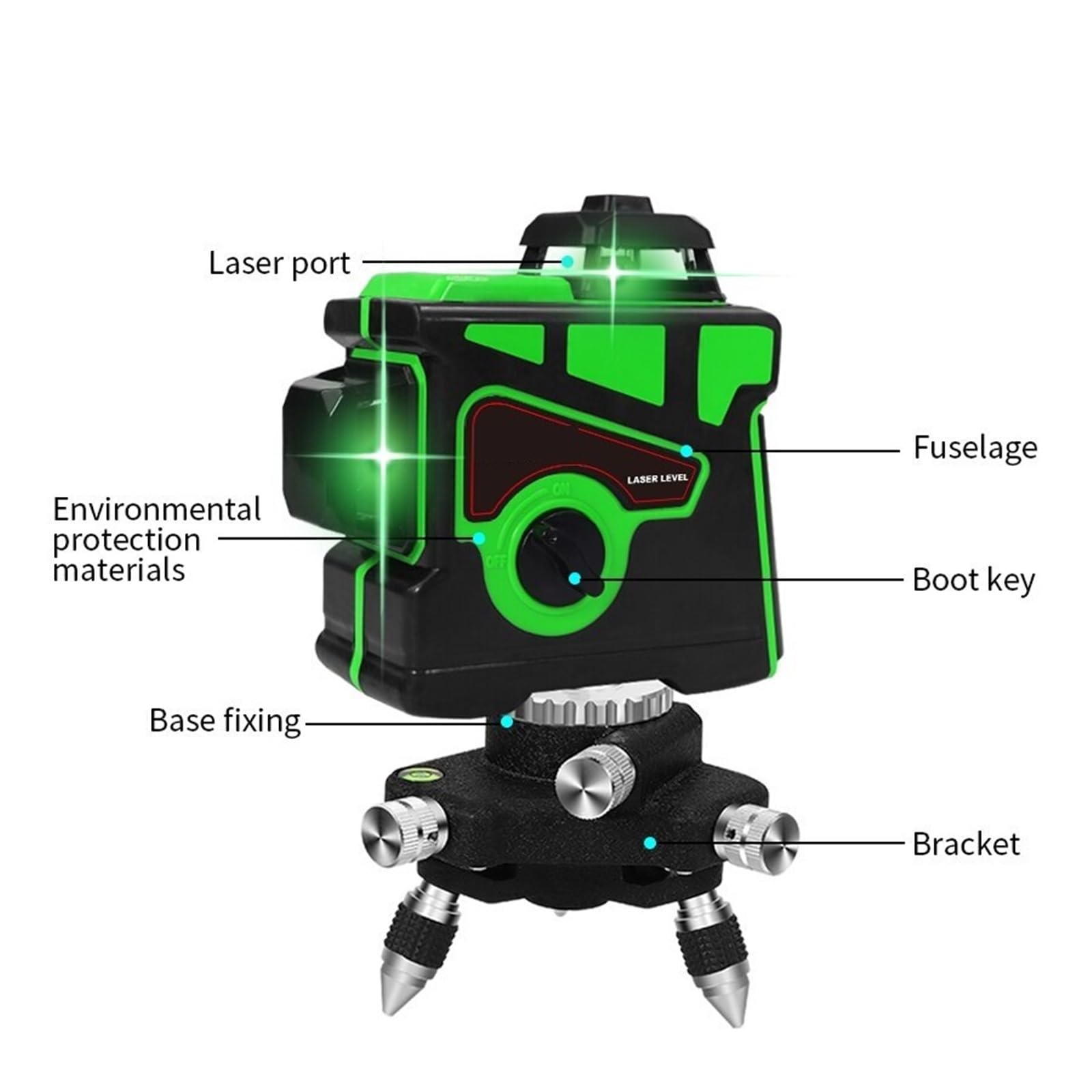 Niveau laser, Niveau Laser 12 Lignes 3D Auto-ant 360 Croix Horizontale Et Verticale Ligne De Faisceau Vert Super Puissante,pour le travail du bois