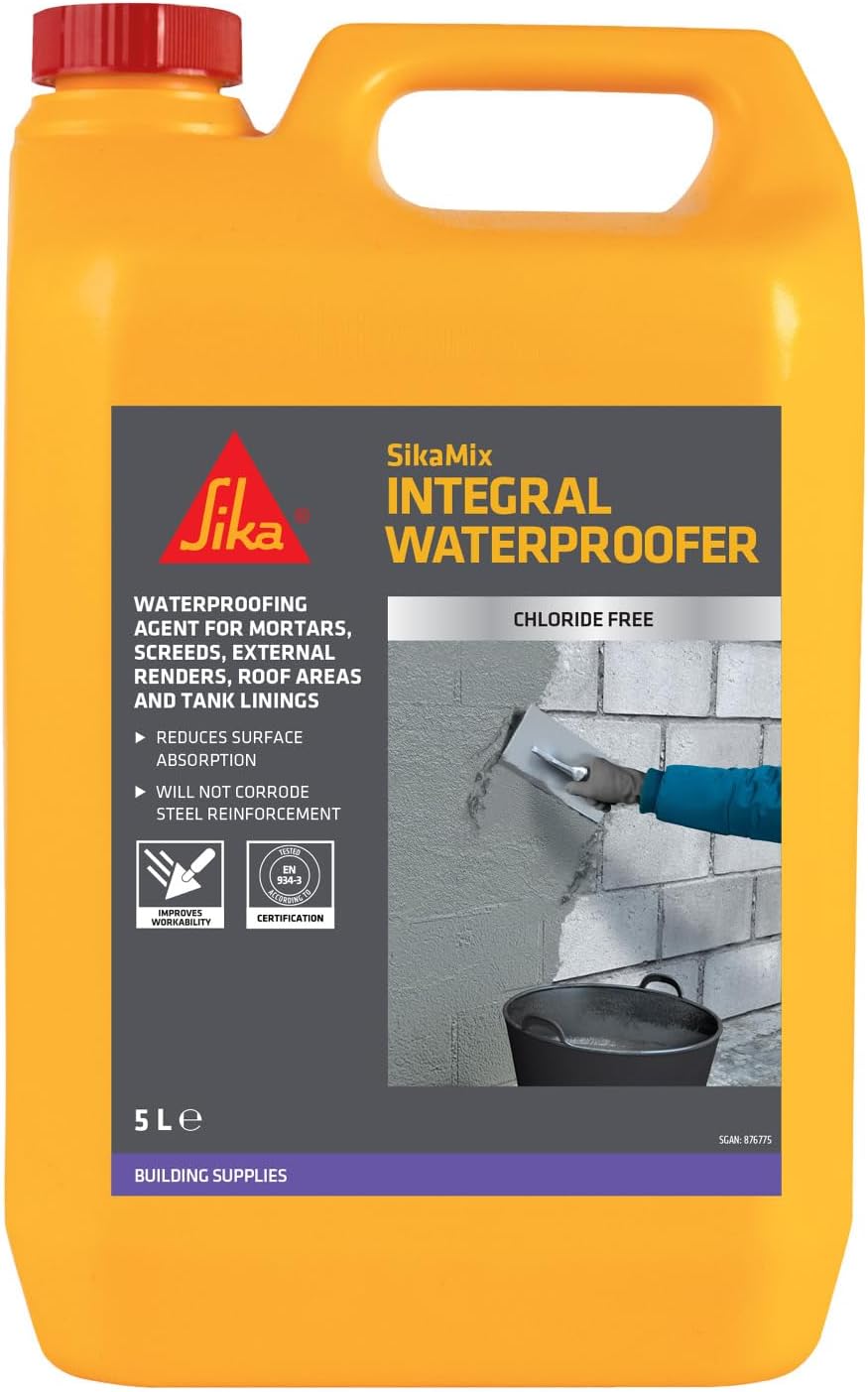 Everbuild 202 Premium Integral Liquid Waterproofer Admixture – Suitable for Mortar and Rendering – Chloride Free – 5 Litre